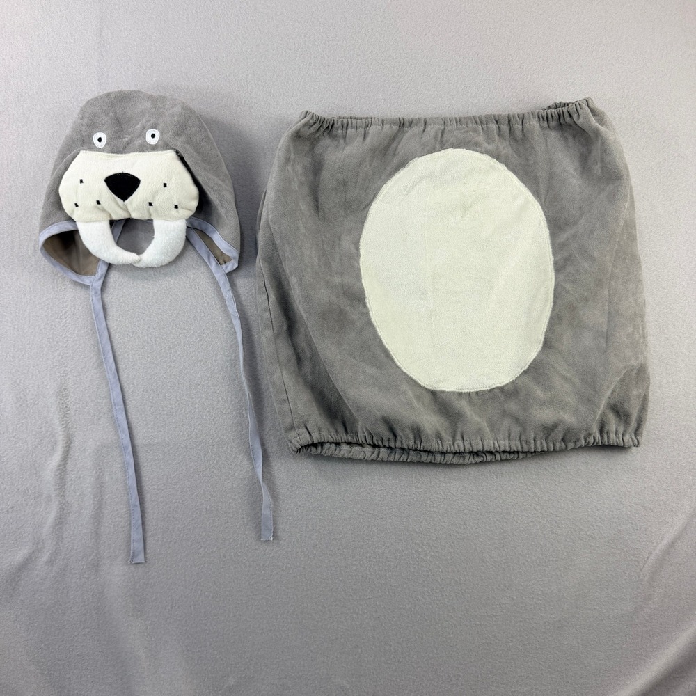 Mullins Square Kids Walrus Costume Set Grey Plush Fleece Headpiece BodySuit 25lb
